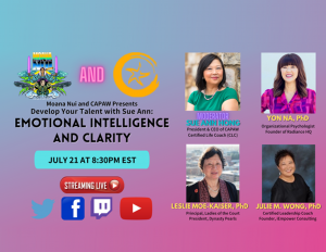Sue Ann’s Talent Development Thursdays: Emotional Intelligence & Clarity– Julie Wong & Yon Na, Panelists